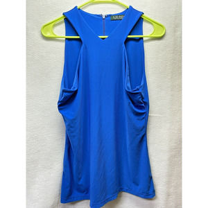 Ralph Lauren Womens Size Medium Blue Sleeveless Lined Blouse